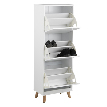 Skrinka na topánky MITRA biela/dub 2