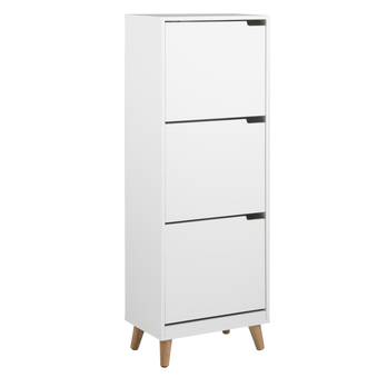 Skrinka na topánky MITRA biela/dub 3