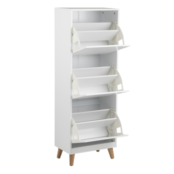 Skrinka na topánky MITRA biela/dub 4