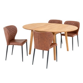 Jedálenská zostava MITZ prírodná/hnedá 2