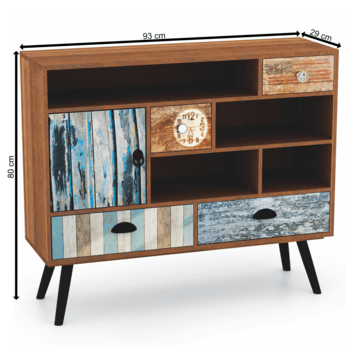 Komoda MIZU 2 dub wotan/viacfarebná 2