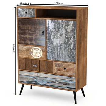 Komoda MIZU 3 dub wotan/viacfarebná 2