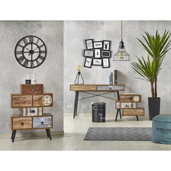 Písací stôl MIZU dub wotan/viacfarebná 1