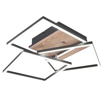 Stropné LED svietidlo MOBILE čierna/prírodná 4