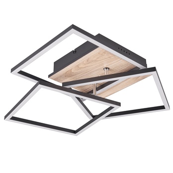 Stropné LED svietidlo MOBILE čierna/prírodná 5