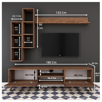 Obývacia stena MODE orech 4