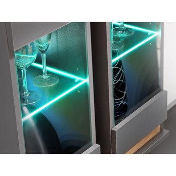 Obývacia stena MODO dub wotan/antracitová 8