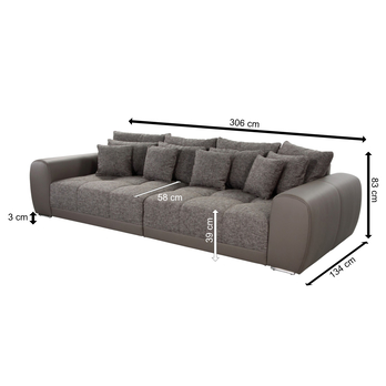 Mega pohovka MOLDAU-SE hnedá 3