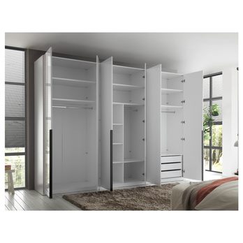 Šatníková skriňa MOLEO 2 biela/biela vysoký lesk 3