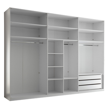 Šatníková skriňa MOLEO 2 biela/biela vysoký lesk 4