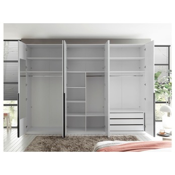 Šatníková skriňa MOLEO 2 biela/biela vysoký lesk 8