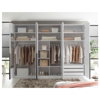 Šatníková skriňa MOLEO 2 biela/biela vysoký lesk 10