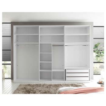 Šatníková skriňa MOLEO 2 biela/biela vysoký lesk 12