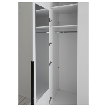 Šatníková skriňa MOLEO 2 biela/biela vysoký lesk 13