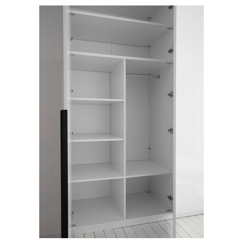 Šatníková skriňa MOLEO 2 biela/biela vysoký lesk 14