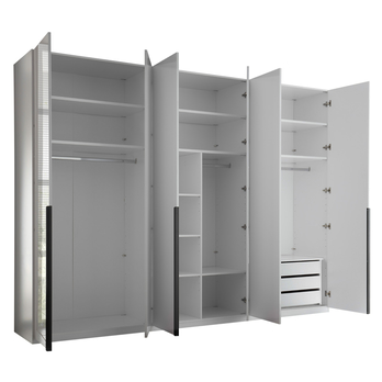 Šatníková skriňa MOLEO 2 biela/biela vysoký lesk 2