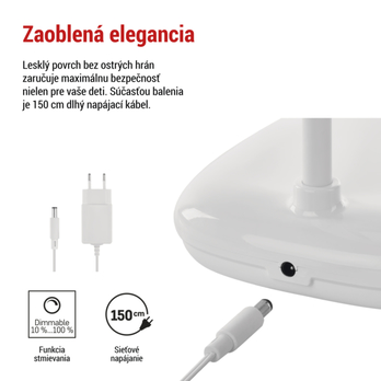 Stolná LED lampa MOLLY biela 12