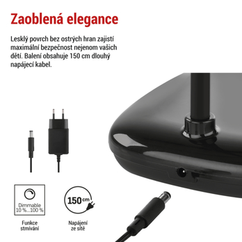 Stolná LED lampa MOLLY čierna 11