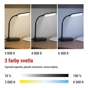 Stolná LED lampa MOLLY čierna 14