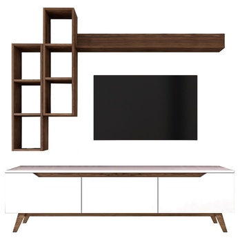 Obývacia stena MOLO biela/orech 3