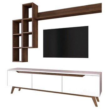 Obývacia stena MOLO biela/orech 4