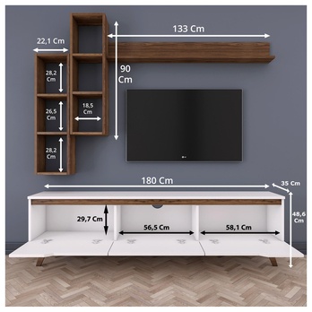 Obývacia stena MOLO biela/orech 10