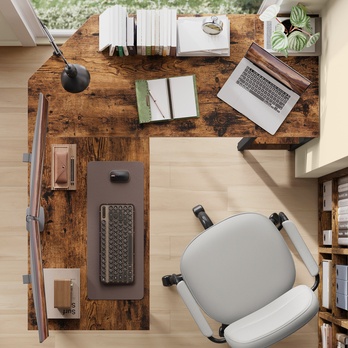 Rohový písací stôl MONA 2 hnedá/čierna 2