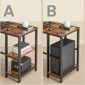 Rohový písací stôl MONA 2 hnedá/čierna 3