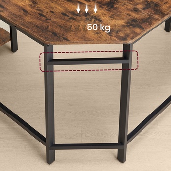 Rohový písací stôl MONA 2 hnedá/čierna 4