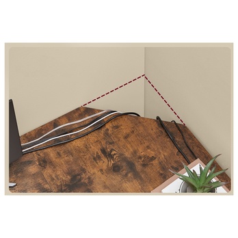 Rohový písací stôl MONA 2 hnedá/čierna 5