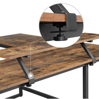 Rohový písací stôl MONA II čierna/hnedá 2