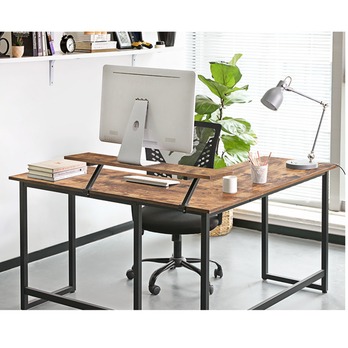 Rohový písací stôl MONA II čierna/hnedá 4