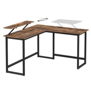 Rohový písací stôl MONA II čierna/hnedá 5