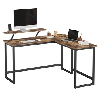 Rohový písací stôl MONA II čierna/hnedá 6