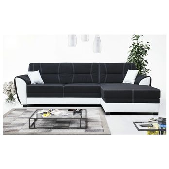 Sedacia súprava MONACO LUX pravá, čierna/biela 1