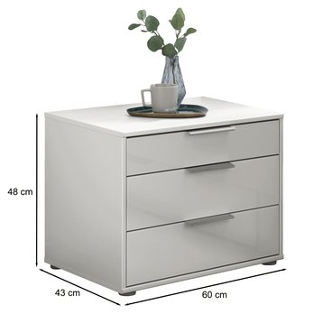 Nočný stolík MONACO biela, šírka 60 cm 2