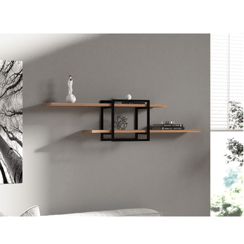 Nástenný regál MONE čierna/prírodná 1