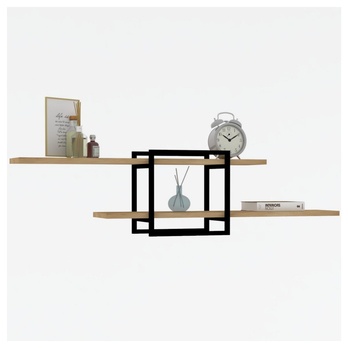 Nástenný regál MONE čierna/dub 2