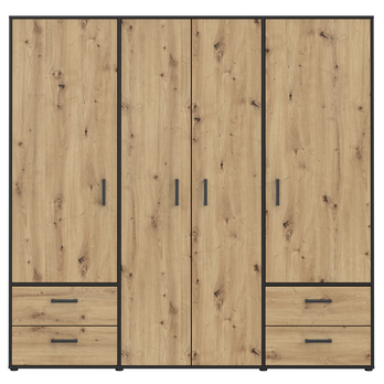 Šatníková skriňa MONESSA II dub artisan/čierna 4