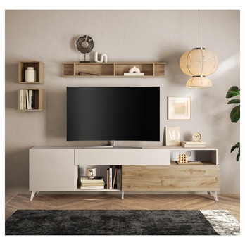 TV komoda  MONOCA 2 krémová/dub 1