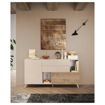 Komoda  MONOCA 2 krémová/dub 1