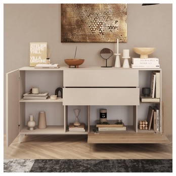 Komoda  MONOCA 2 krémová/dub 2