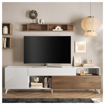 TV komoda  MONOCA 2 biela lesklá/orech 3