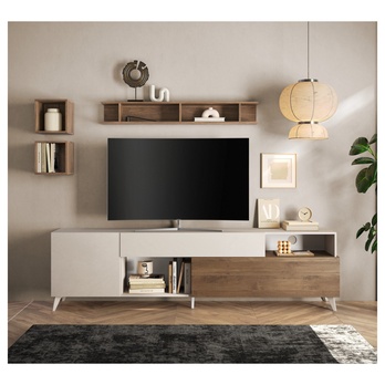 TV komoda  MONOCA 2 krémová/orech 1