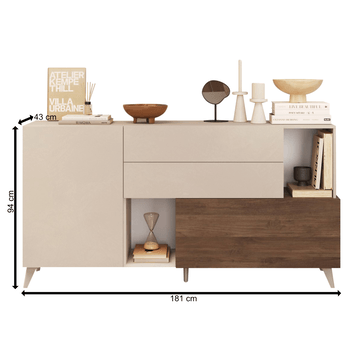 Komoda  MONOCA 2 krémová/orech 3