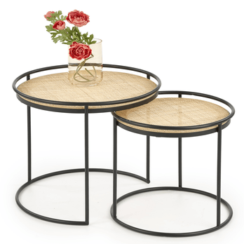 Konferenčný stolík MONODU prírodná/čierna, sada 2 ks 4