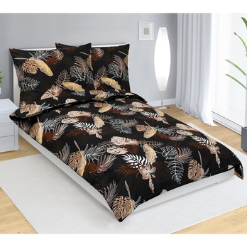 Posteľná bielizeň MONSTERA HNEDÁ 70x90 a 140x200 cm 1