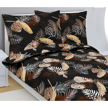 Posteľná bielizeň MONSTERA HNEDÁ 70x90 a 140x200 cm 2