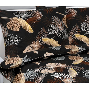 Posteľná bielizeň MONSTERA HNEDÁ 70x90 a 140x200 cm 3