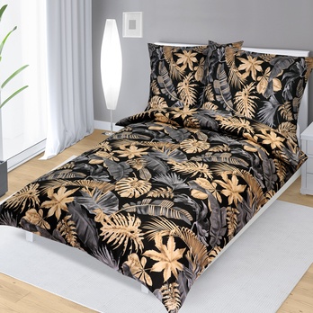 Posteľná bielizeň MONSTERA žltá/čierna 1